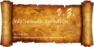Váncsodi Zoltán névjegykártya