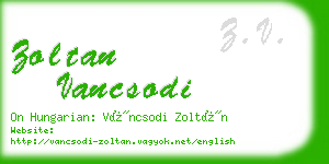 zoltan vancsodi business card